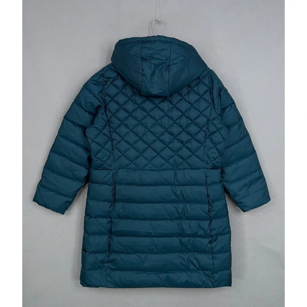 Liz Claiborne Puffer Jacket Womens XL Tahoe Teal Quilted Hooded Winter Gorpcore
